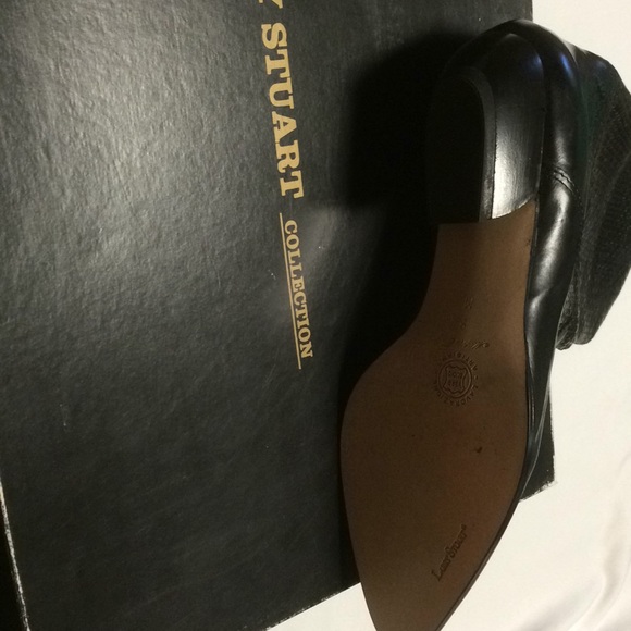 New Larry Stuart black leather boots size 9 NIB - Picture 2 of 4